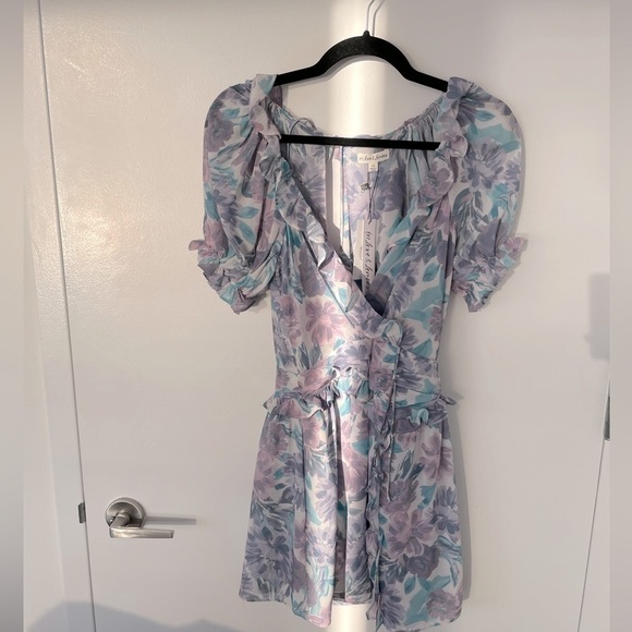 For Love & Lemons Shelly Mini Dress in Purple NWT - Picture 7 of 10